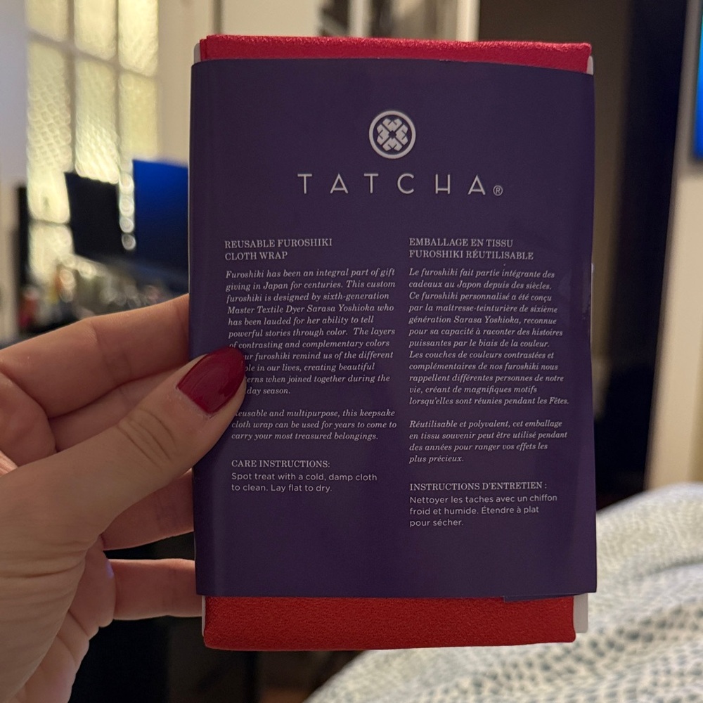 Tatcha Purple and Red Furoshiki Cloth Wrap